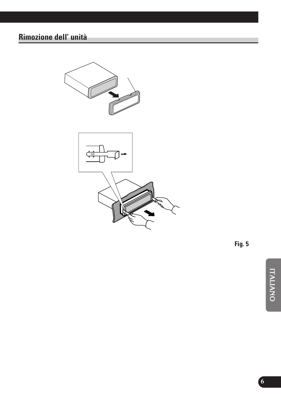 Rimozione dell’unità, A title (english), Rimozione dell’ unità | Pioneer MEH-P7100R User Manual | Page 39 / 52