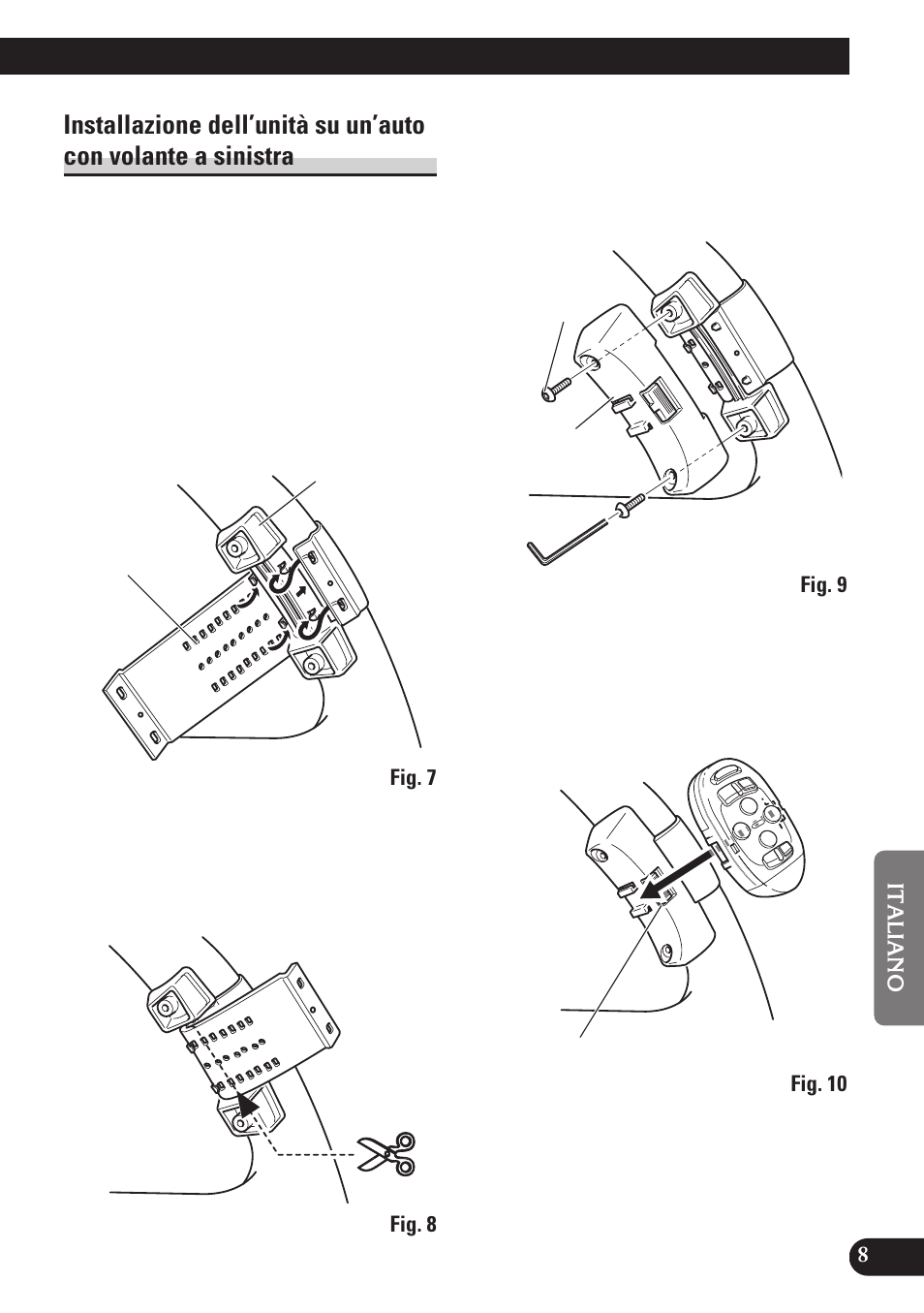 Installazione dell’unità su, Un’auto con volante a sinistra | Pioneer MEH-P7100R User Manual | Page 41 / 52