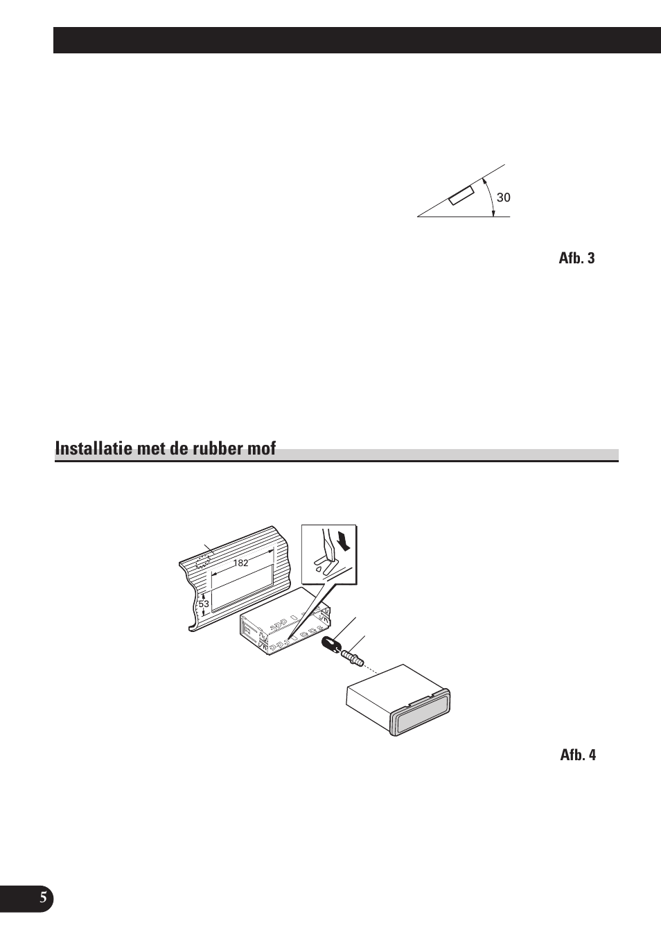 Installeren, Installatie met de rubber mof, A title (english) | Pioneer MEH-P7100R User Manual | Page 46 / 52