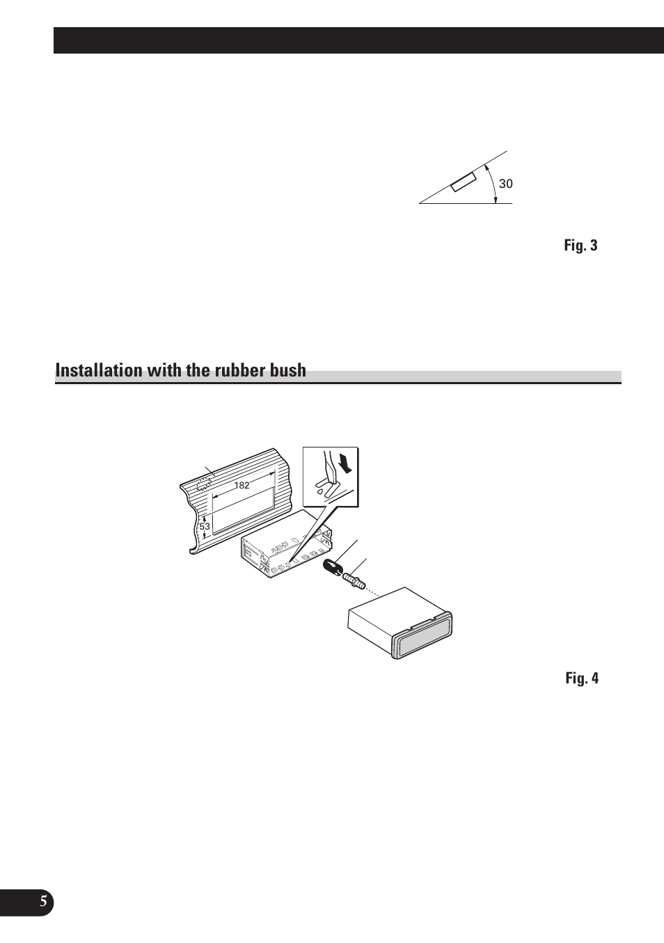 Installation, Installation with the rubber bush, A title (english) | Pioneer MEH-P7100R User Manual | Page 6 / 52