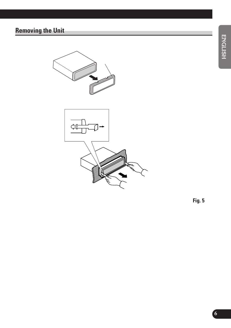 Removing the unit, A title (english) | Pioneer MEH-P7100R User Manual | Page 7 / 52