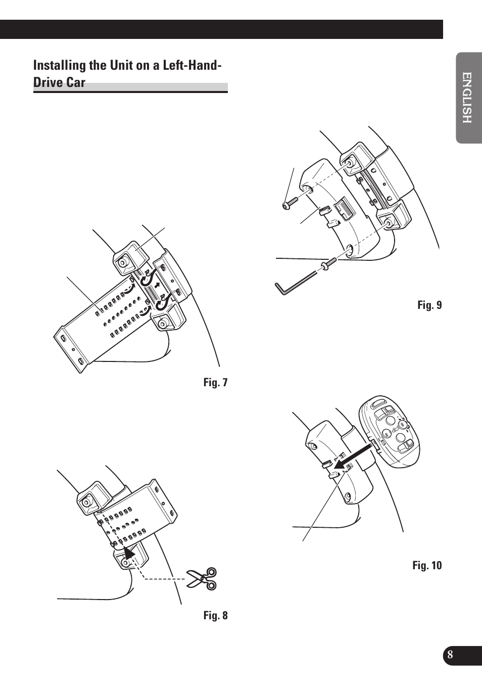 Installing the unit on a, Left-hand-drive car, Installing the unit on a left-hand- drive car | Pioneer MEH-P7100R User Manual | Page 9 / 52