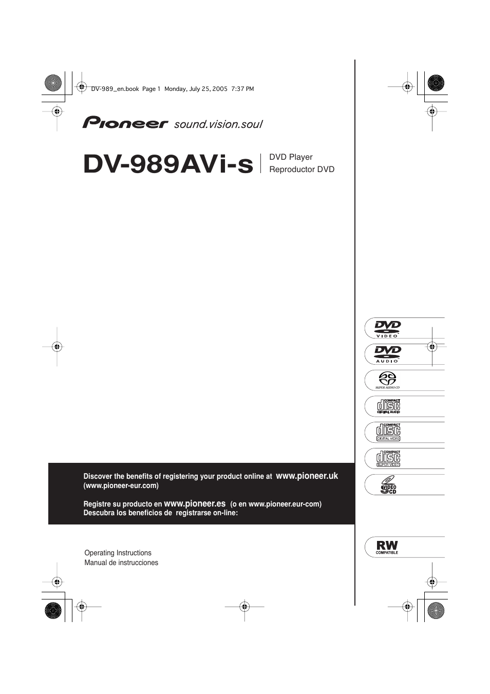 Pioneer DV-989AVi-S User Manual | 202 pages