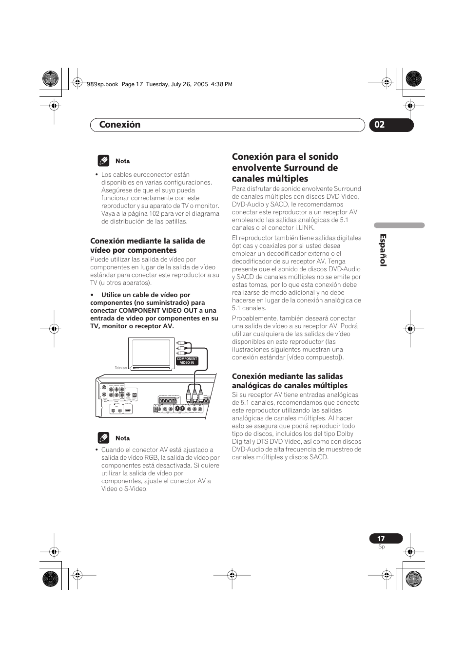 Conexión 02, Español | Pioneer DV-989AVi-S User Manual | Page 115 / 202