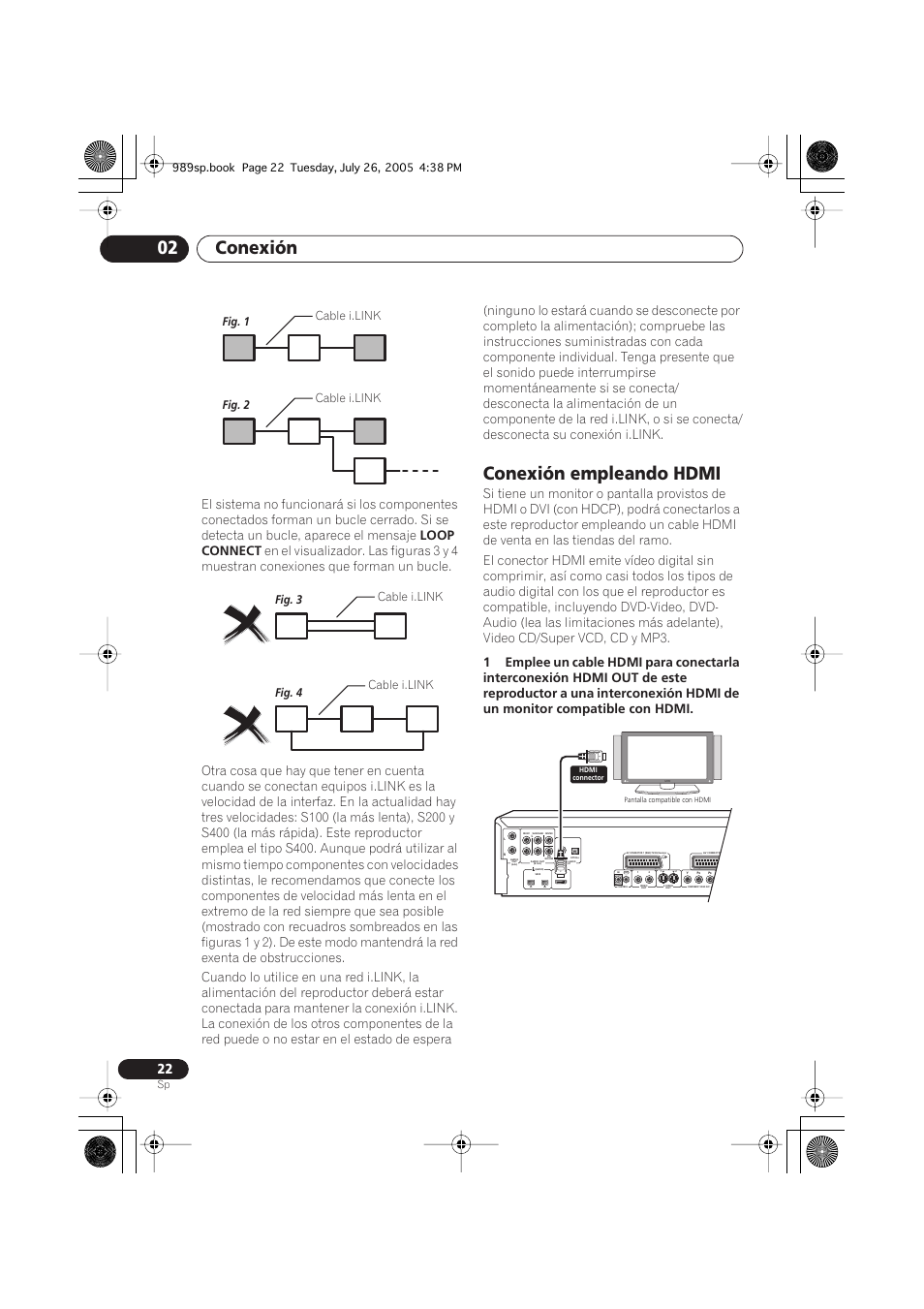 Conexión empleando hdmi, Conexión 02, Loop connect | Pioneer DV-989AVi-S User Manual | Page 120 / 202