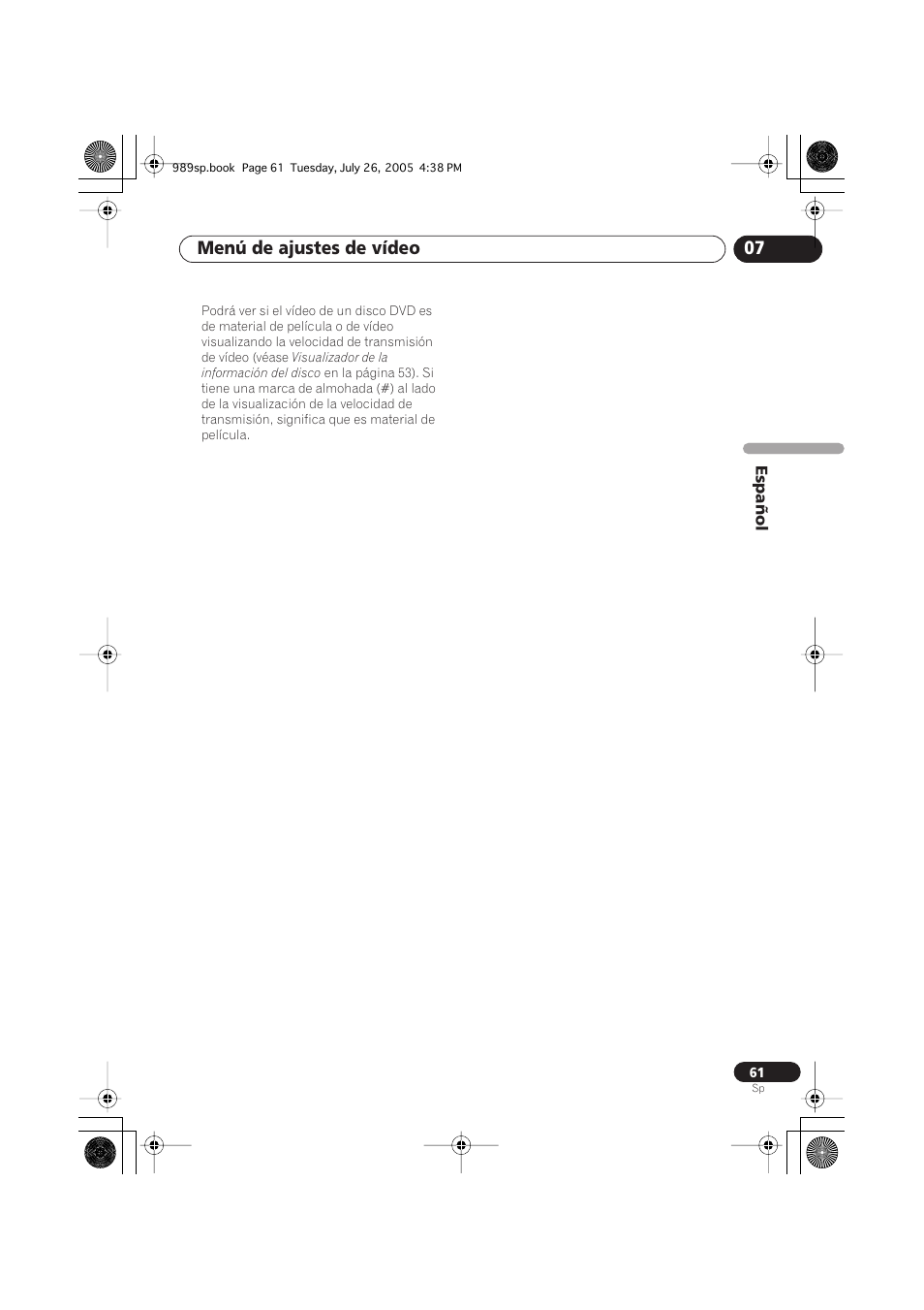 Menú de ajustes de vídeo 07 | Pioneer DV-989AVi-S User Manual | Page 159 / 202