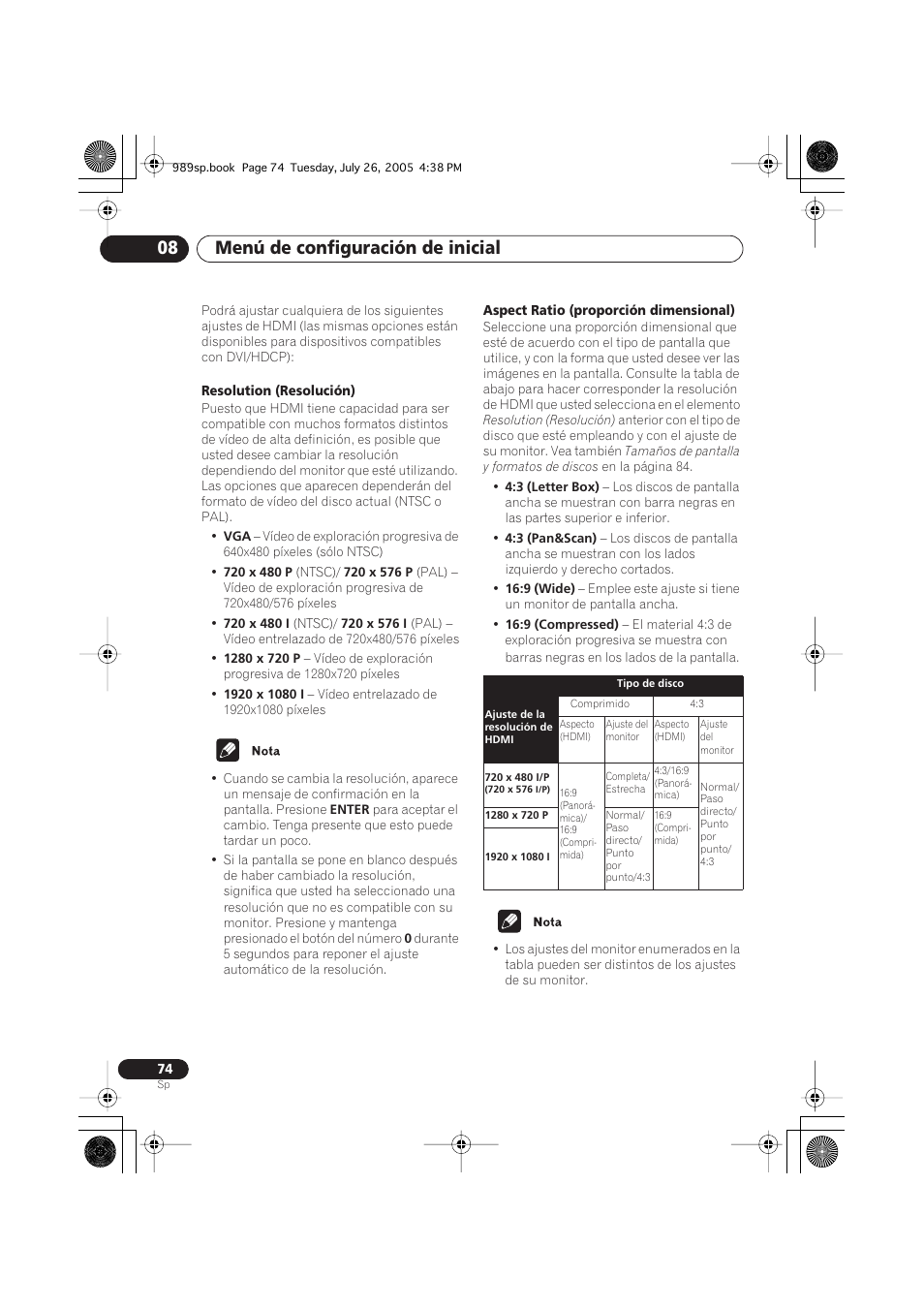 Menú de configuración de inicial 08 | Pioneer DV-989AVi-S User Manual | Page 172 / 202