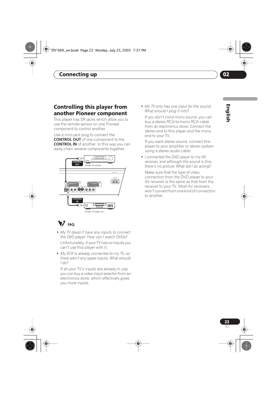 Connecting up 02, English | Pioneer DV-989AVi-S User Manual | Page 23 / 202