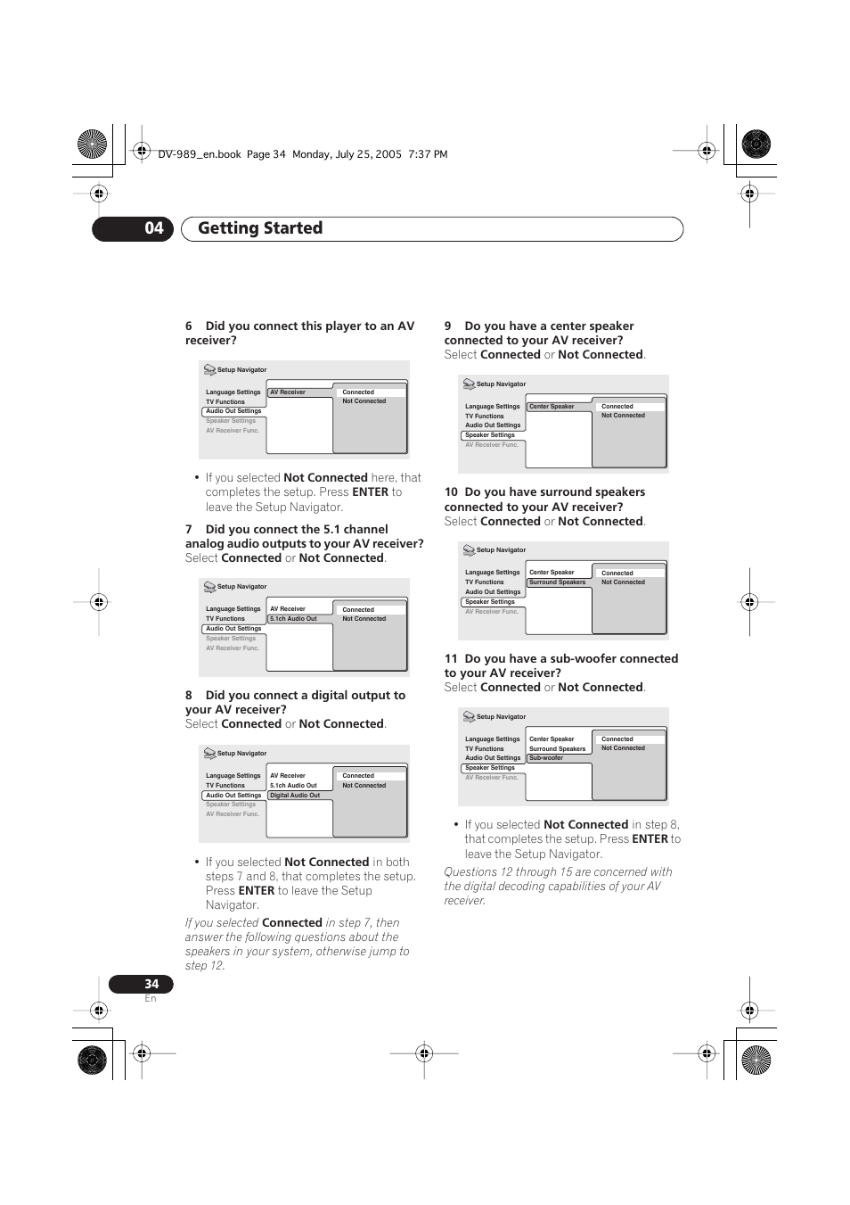 Getting started 04 | Pioneer DV-989AVi-S User Manual | Page 34 / 202