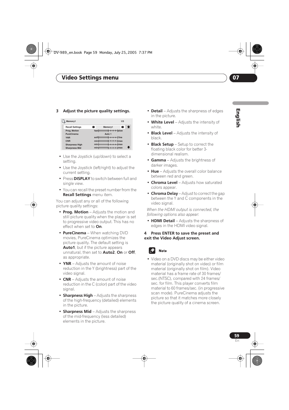 Video settings menu 07 | Pioneer DV-989AVi-S User Manual | Page 59 / 202
