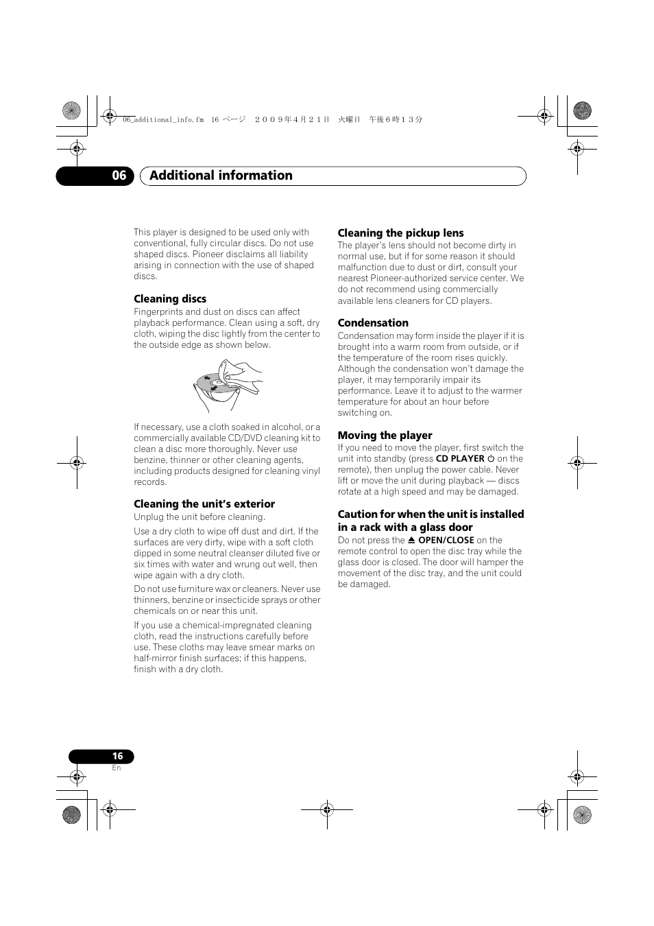 Additional information 06 | Pioneer PD-D9MK2-K User Manual | Page 16 / 128