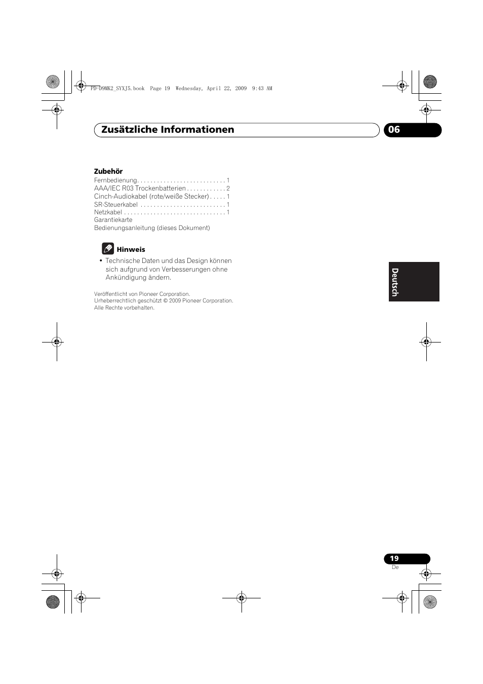 Zusätzliche informationen 06 | Pioneer PD-D9MK2-K User Manual | Page 55 / 128