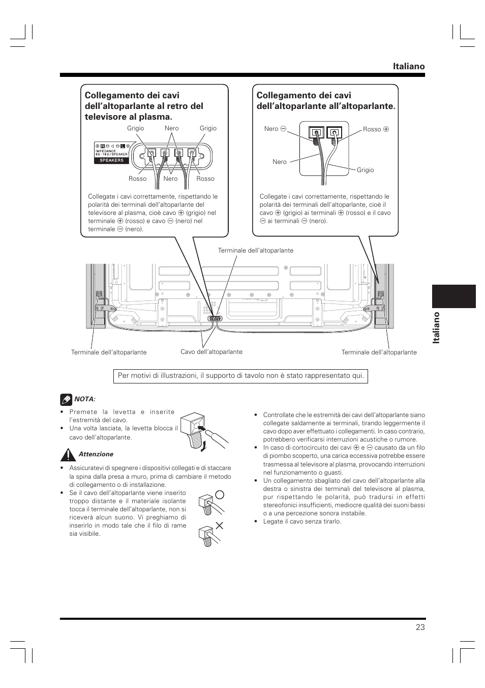 Italiano | Pioneer PDP-S61 User Manual | Page 23 / 44