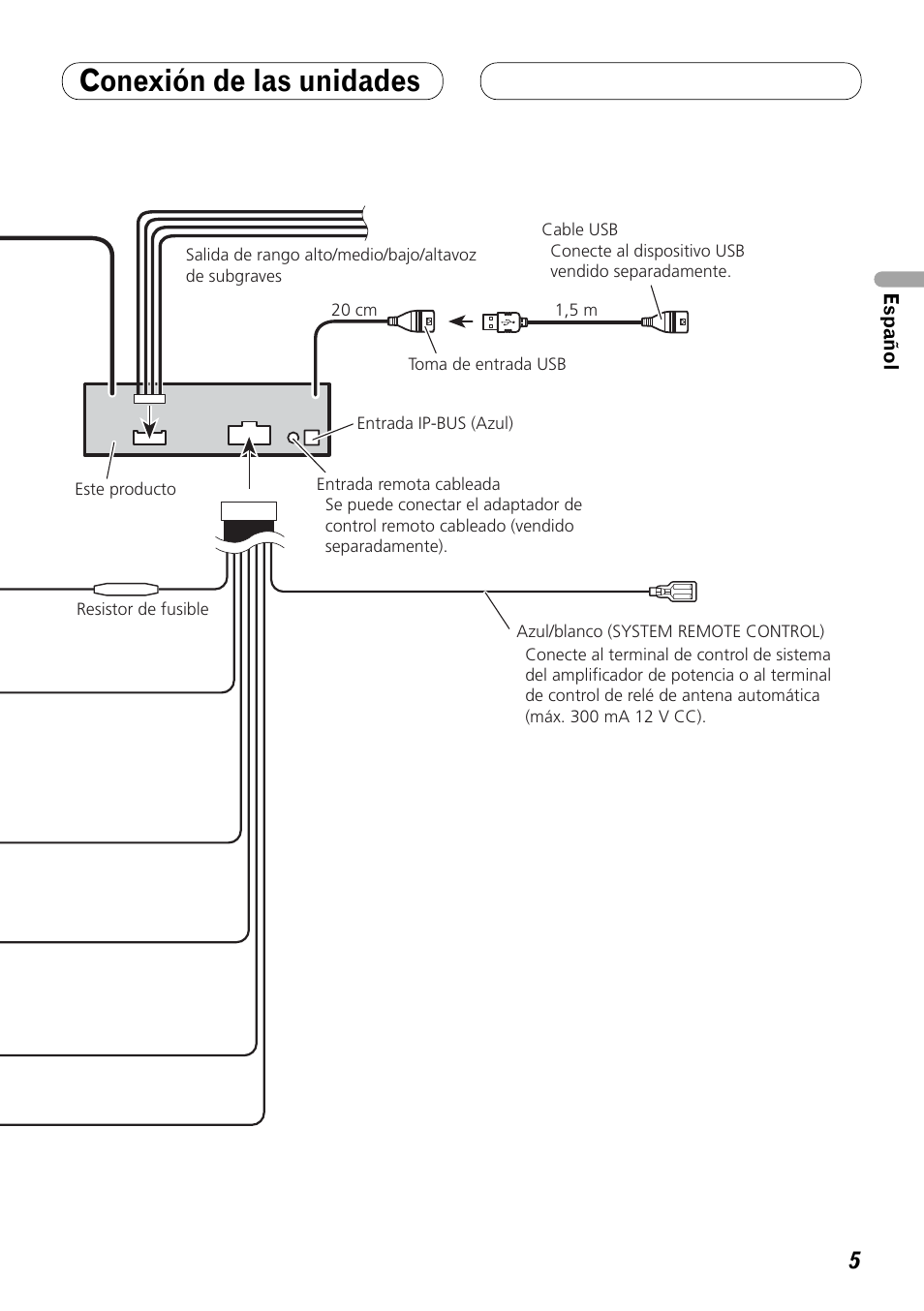 Conexión de las unidades | Pioneer DEX-P99RS User Manual | Page 19 / 99
