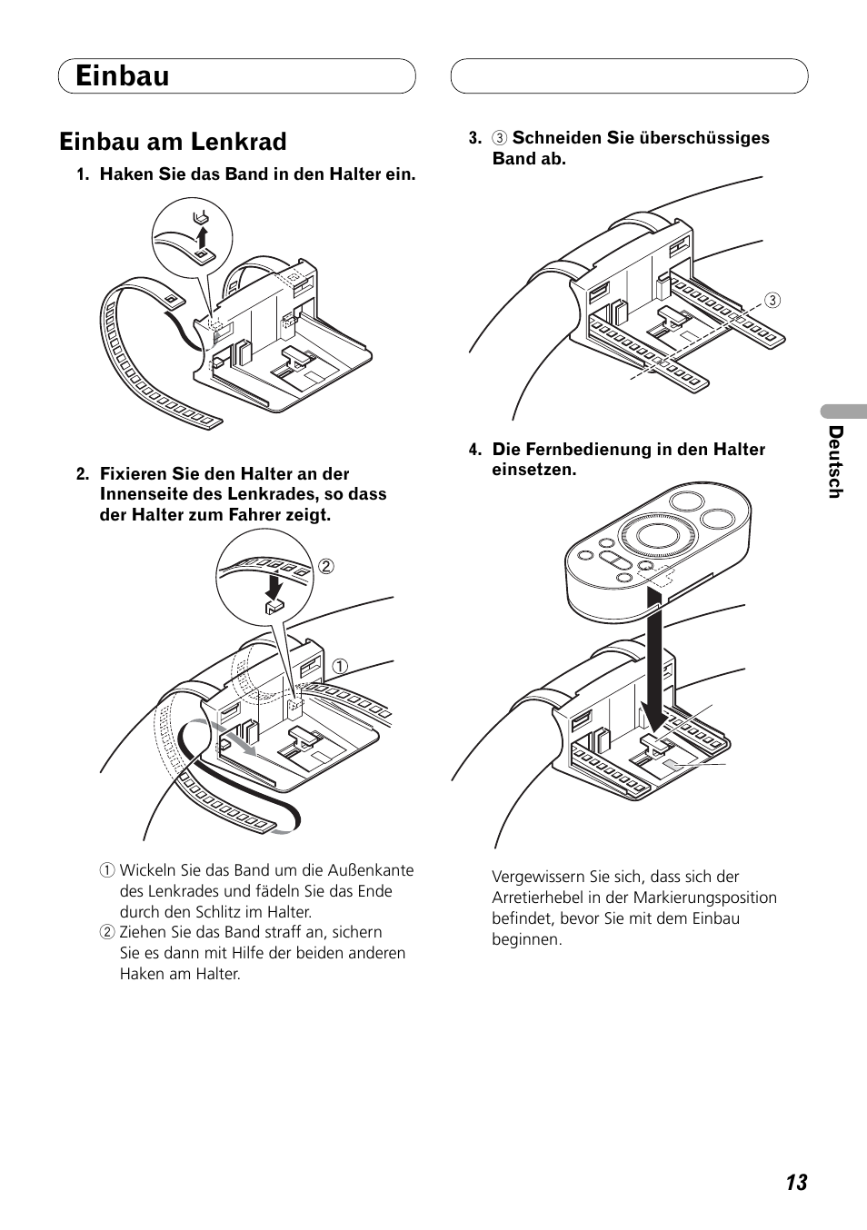 Einbau am lenkrad, Einbau | Pioneer DEX-P99RS User Manual | Page 41 / 99