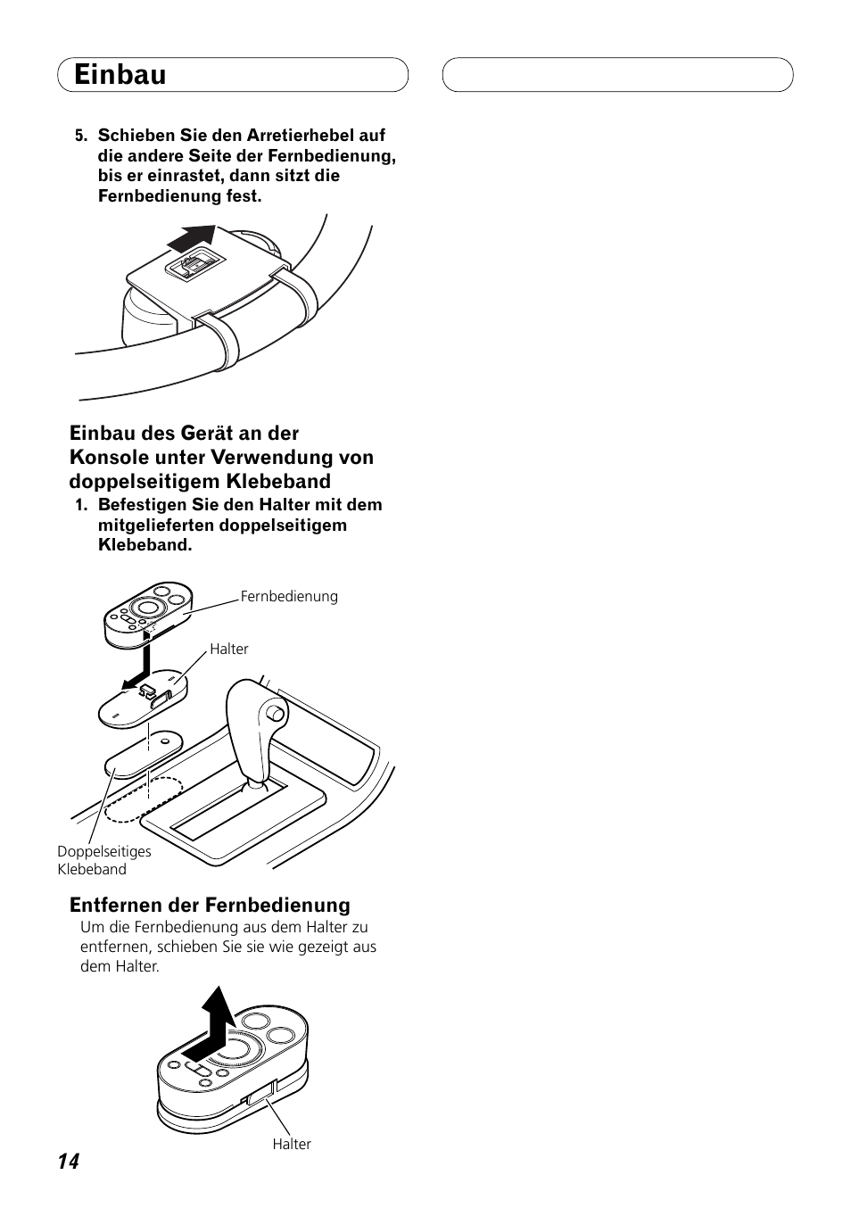 Einbau | Pioneer DEX-P99RS User Manual | Page 42 / 99