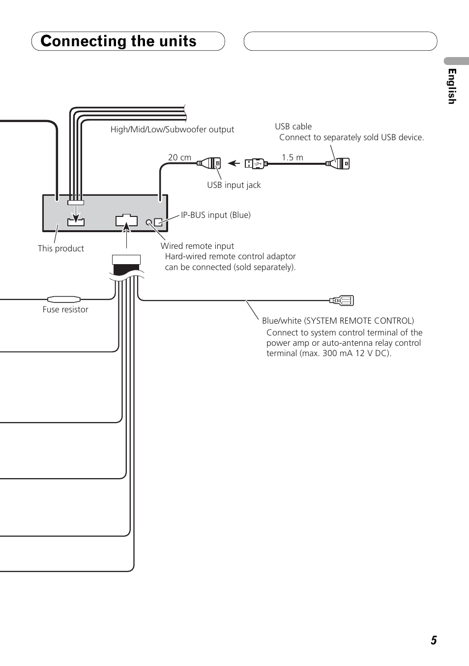 Connecting the units | Pioneer DEX-P99RS User Manual | Page 5 / 99
