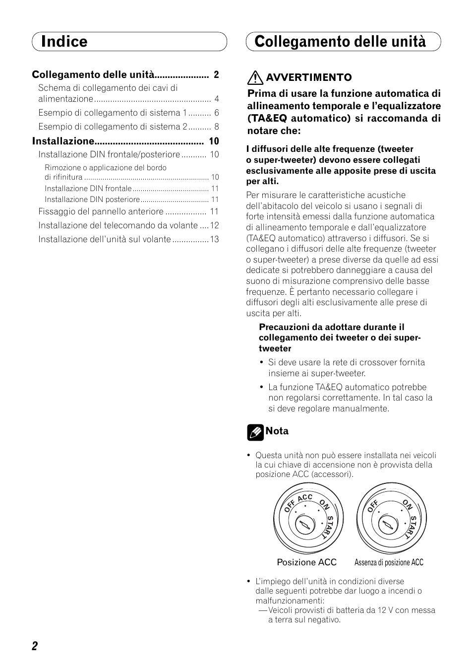 Italiano, Indice collegamento delle unità | Pioneer DEX-P99RS User Manual | Page 58 / 99