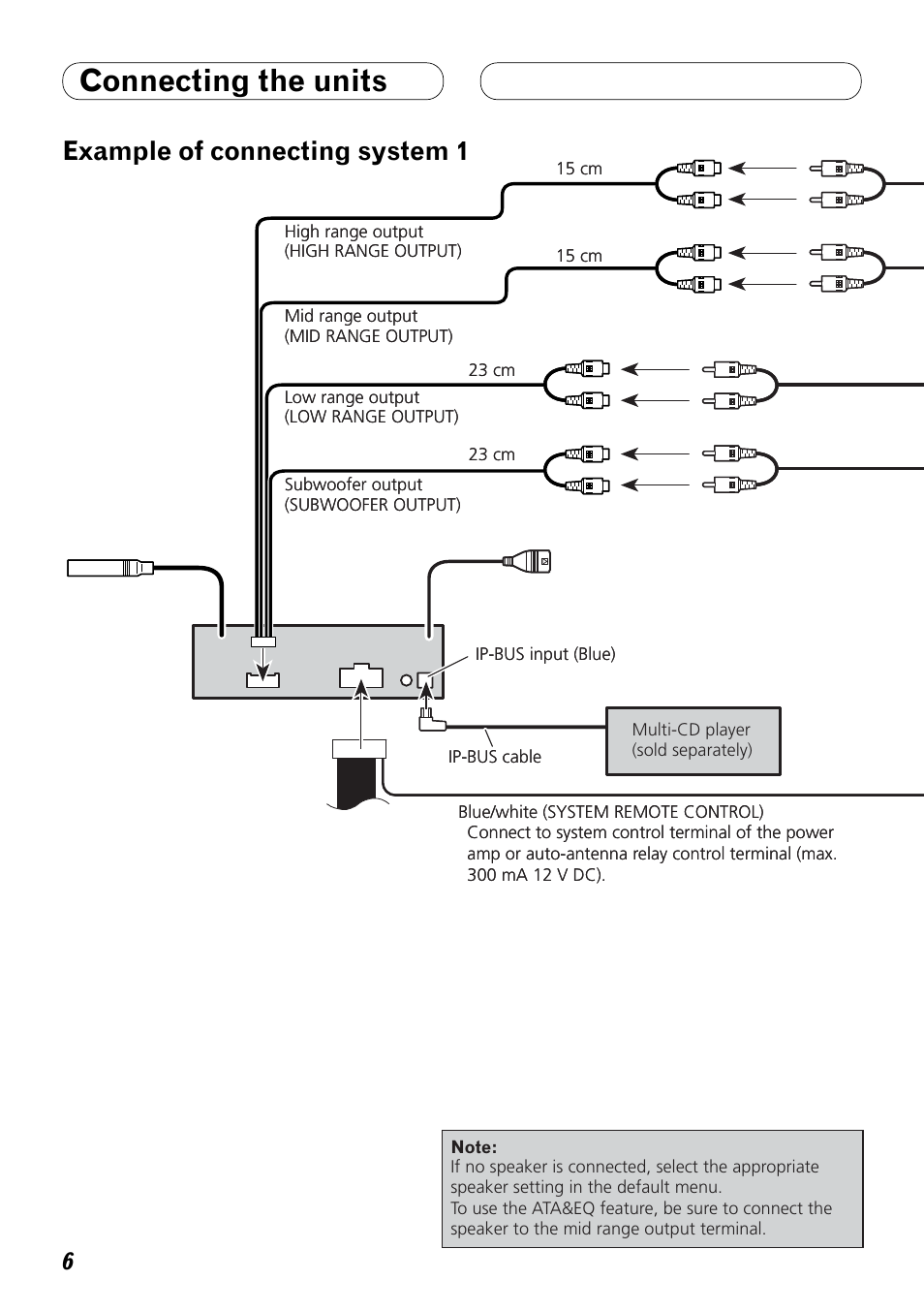 Example of connecting system 1, Connecting the units | Pioneer DEX-P99RS User Manual | Page 6 / 99