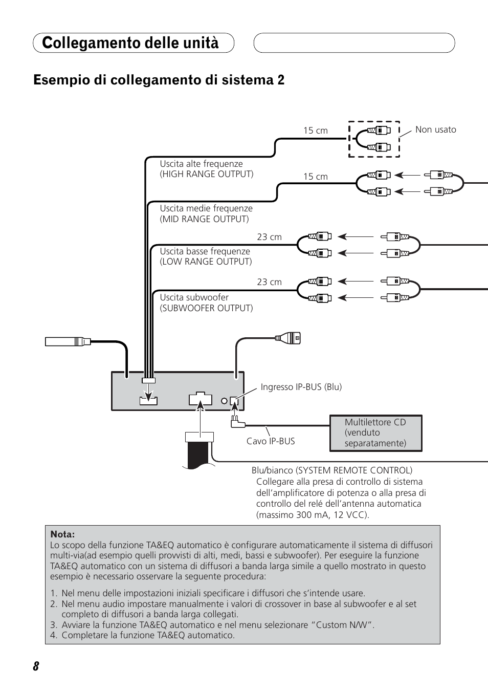Esempio di collegamento di sistema 2, Collegamento delle unità | Pioneer DEX-P99RS User Manual | Page 64 / 99