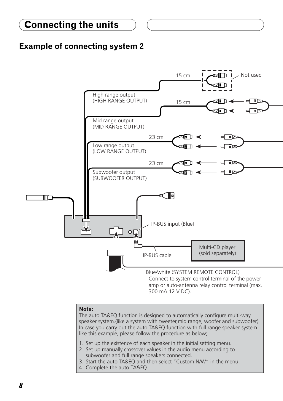 Example of connecting system 2, Connecting the units | Pioneer DEX-P99RS User Manual | Page 8 / 99