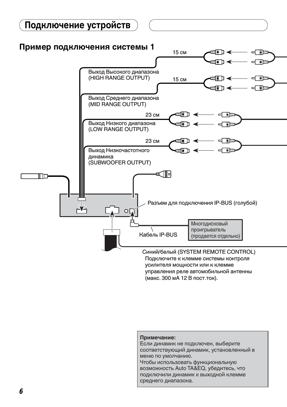 Пример подключения системы 1, Подключение устройств | Pioneer DEX-P99RS User Manual | Page 90 / 99
