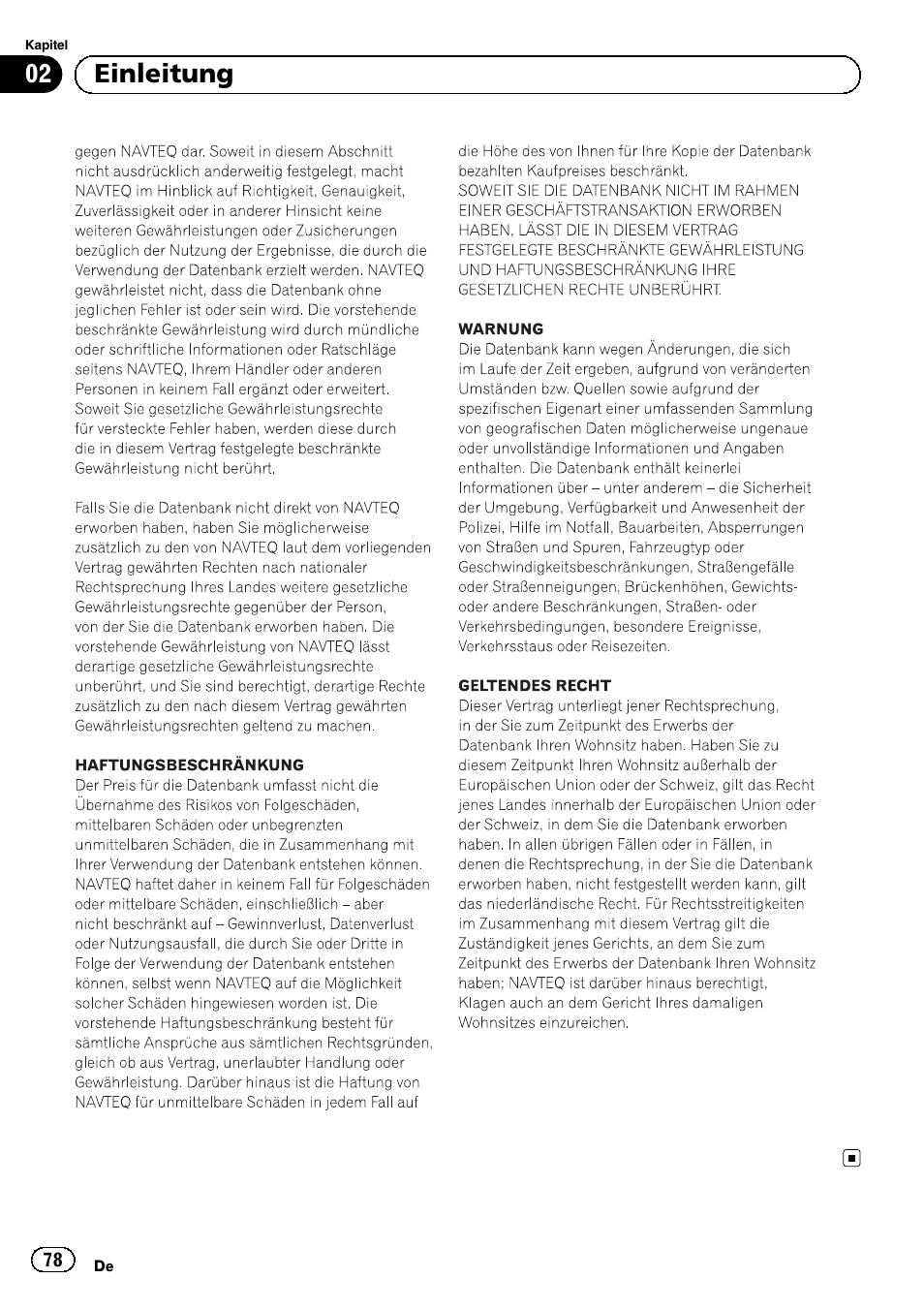 02 einleitung | Pioneer AVIC-F8430BT User Manual | Page 78 / 104