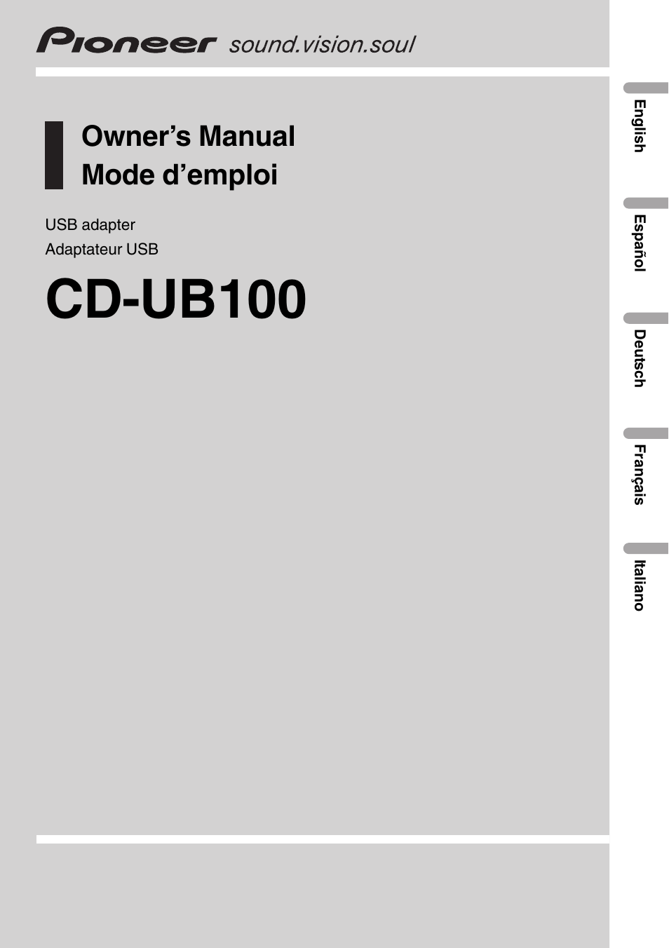 Pioneer CD-UB100 User Manual | 103 pages