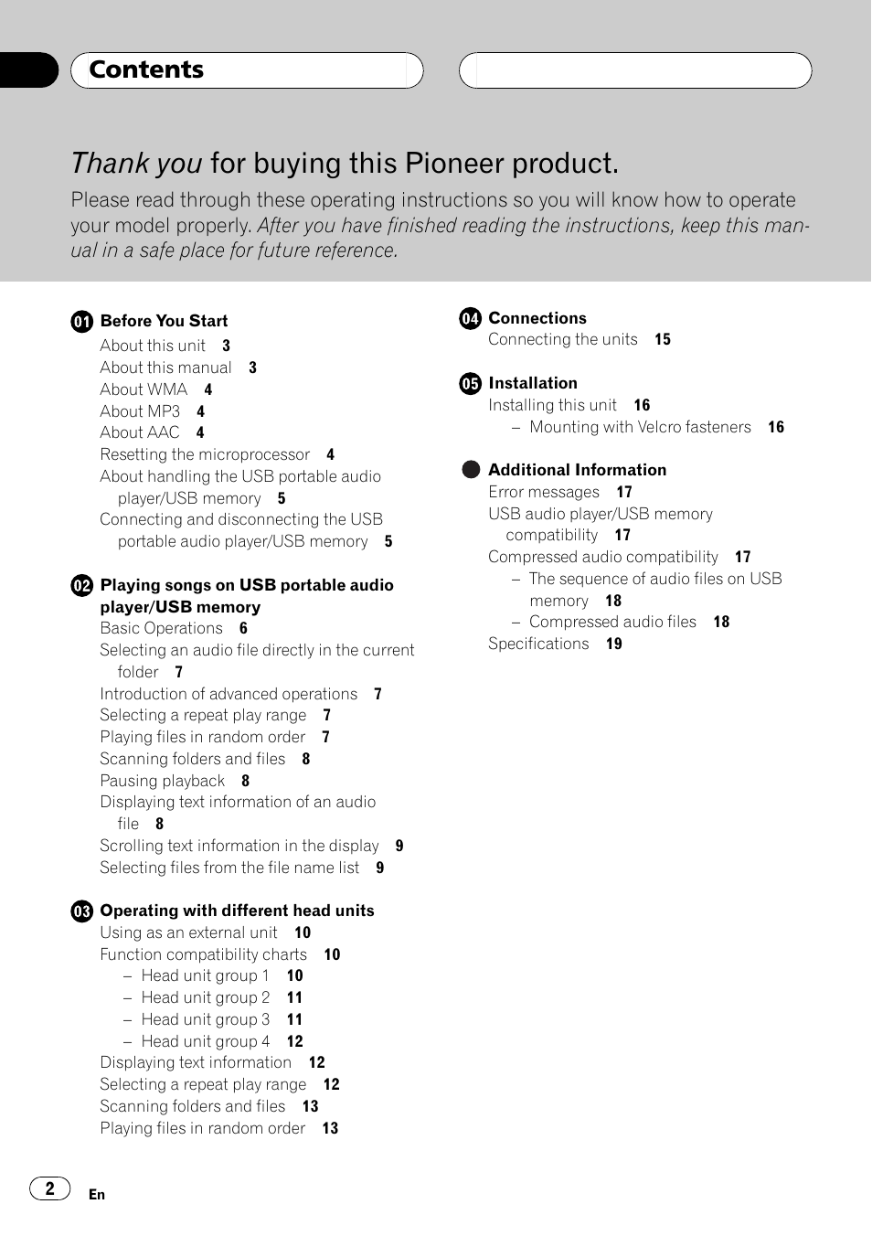 Pioneer CD-UB100 User Manual | Page 2 / 103