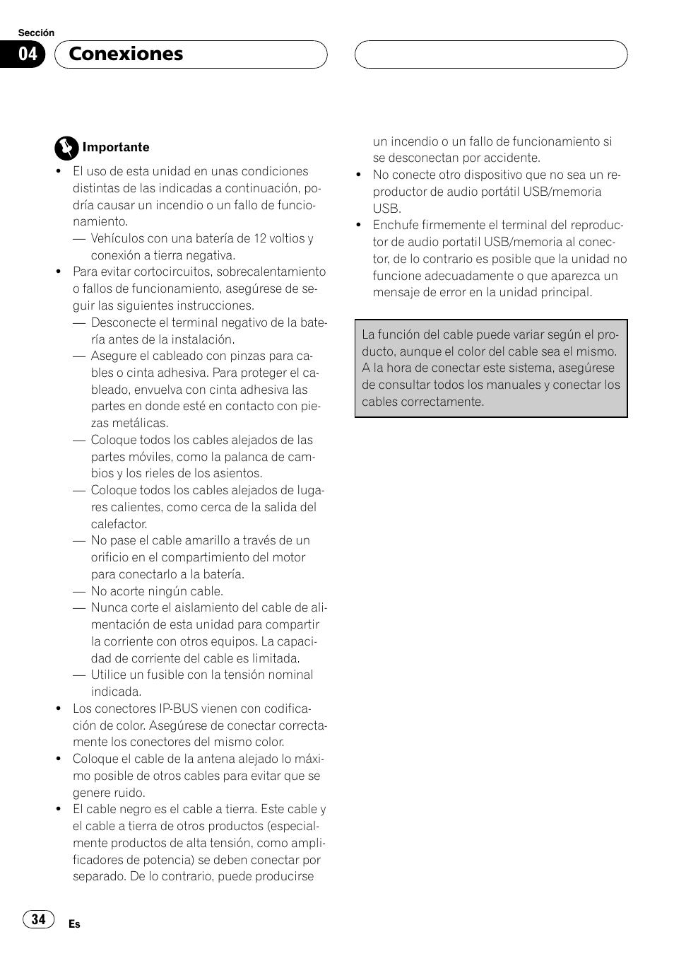 Conexiones | Pioneer CD-UB100 User Manual | Page 34 / 103