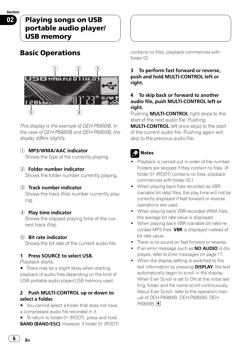 Basic operations | Pioneer CD-UB100 User Manual | Page 6 / 103