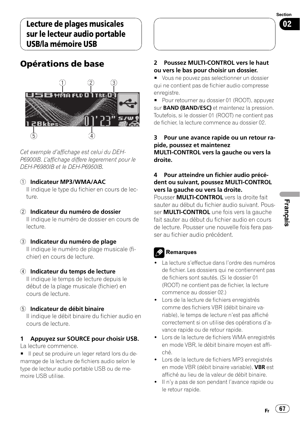 Opérations de base | Pioneer CD-UB100 User Manual | Page 67 / 103