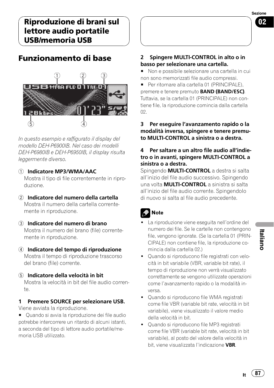 Funzionamento di base | Pioneer CD-UB100 User Manual | Page 87 / 103