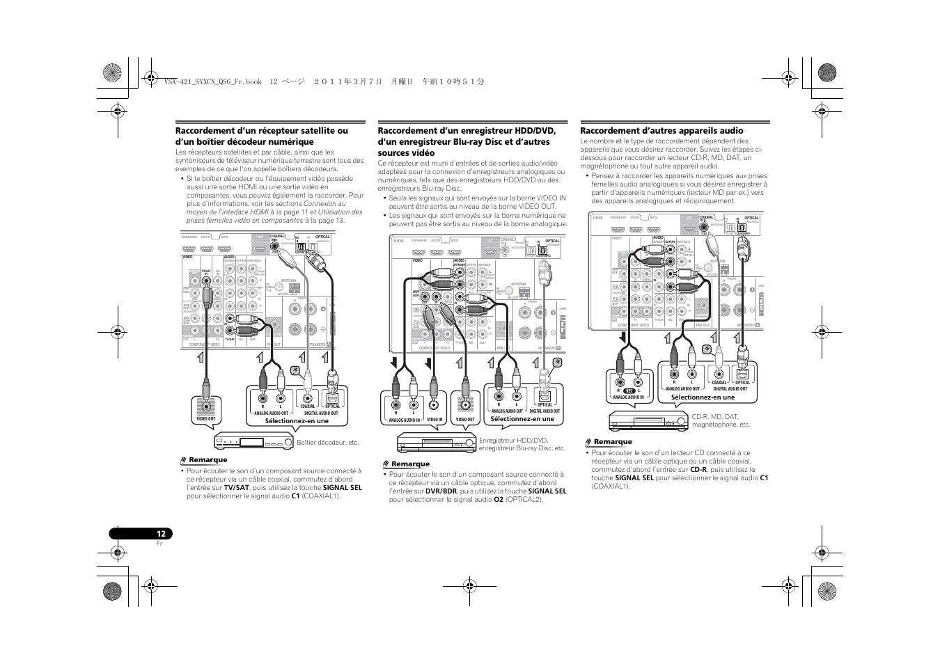Raccordement d’autres appareils audio | Pioneer VSX-421 User Manual | Page 26 / 100