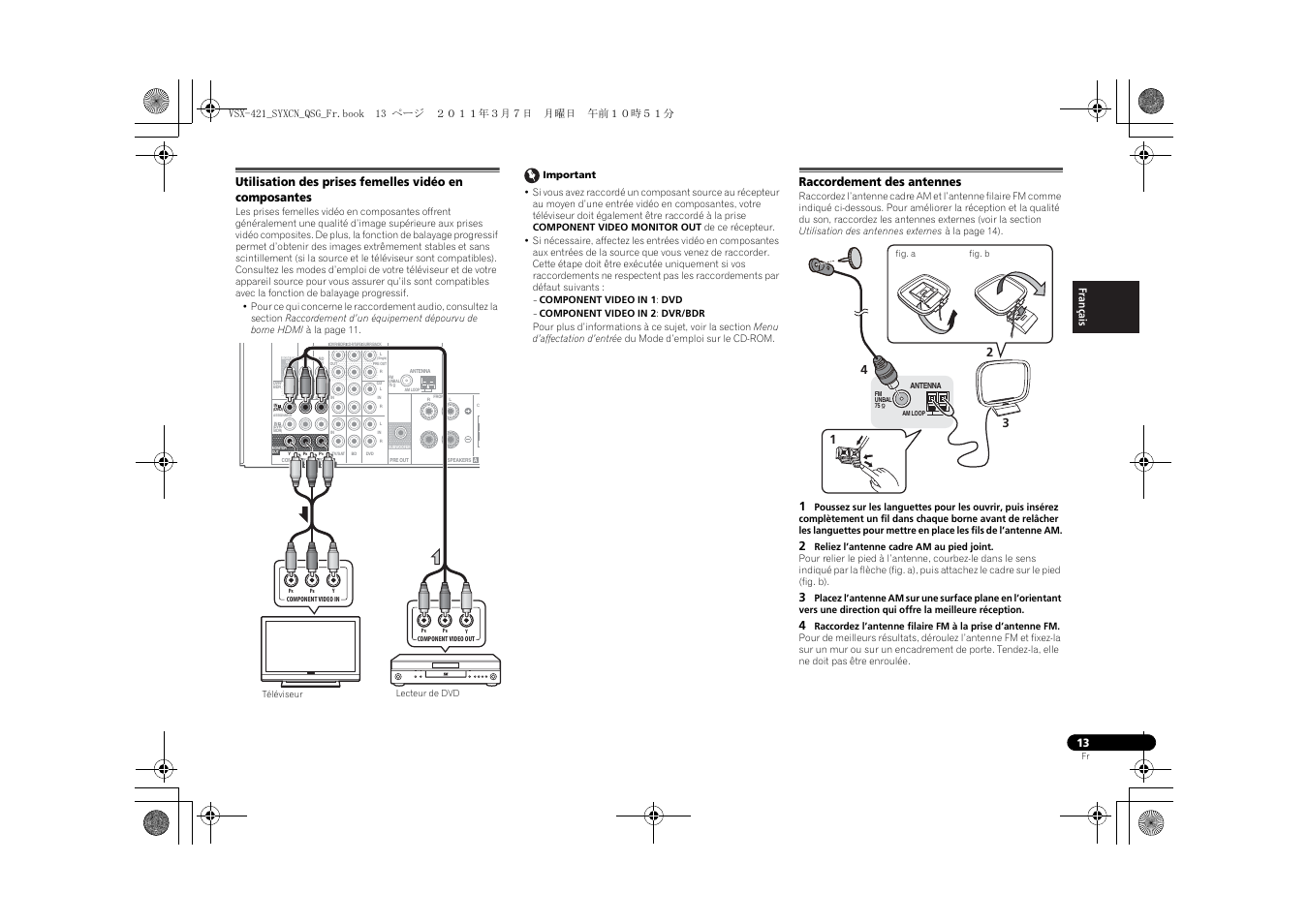 Raccordement des antennes | Pioneer VSX-421 User Manual | Page 27 / 100