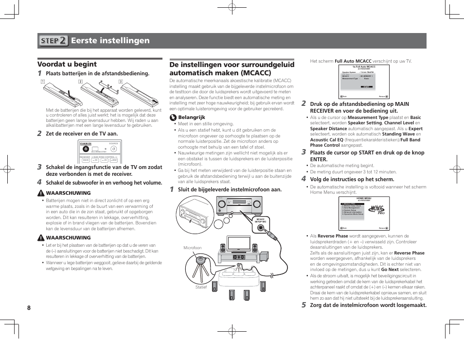 Eerste instellingen, Voordat u begint | Pioneer SC-LX58-K User Manual | Page 48 / 76