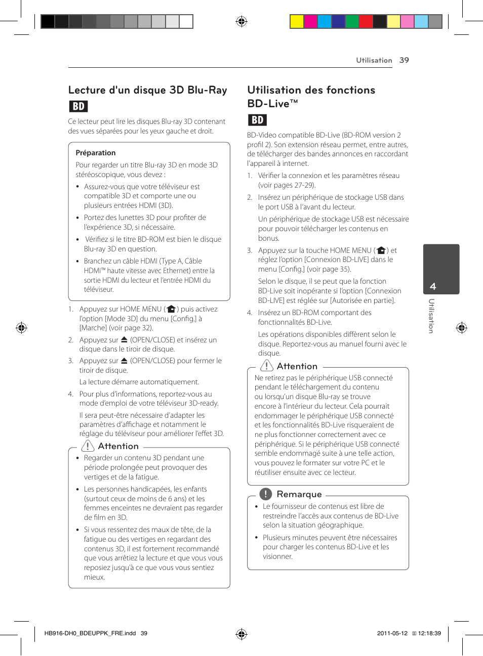 Lecture d'un disque 3d blu-ray e, Utilisation des fonctions bd-live™ e | Pioneer BCS-414 User Manual | Page 103 / 400