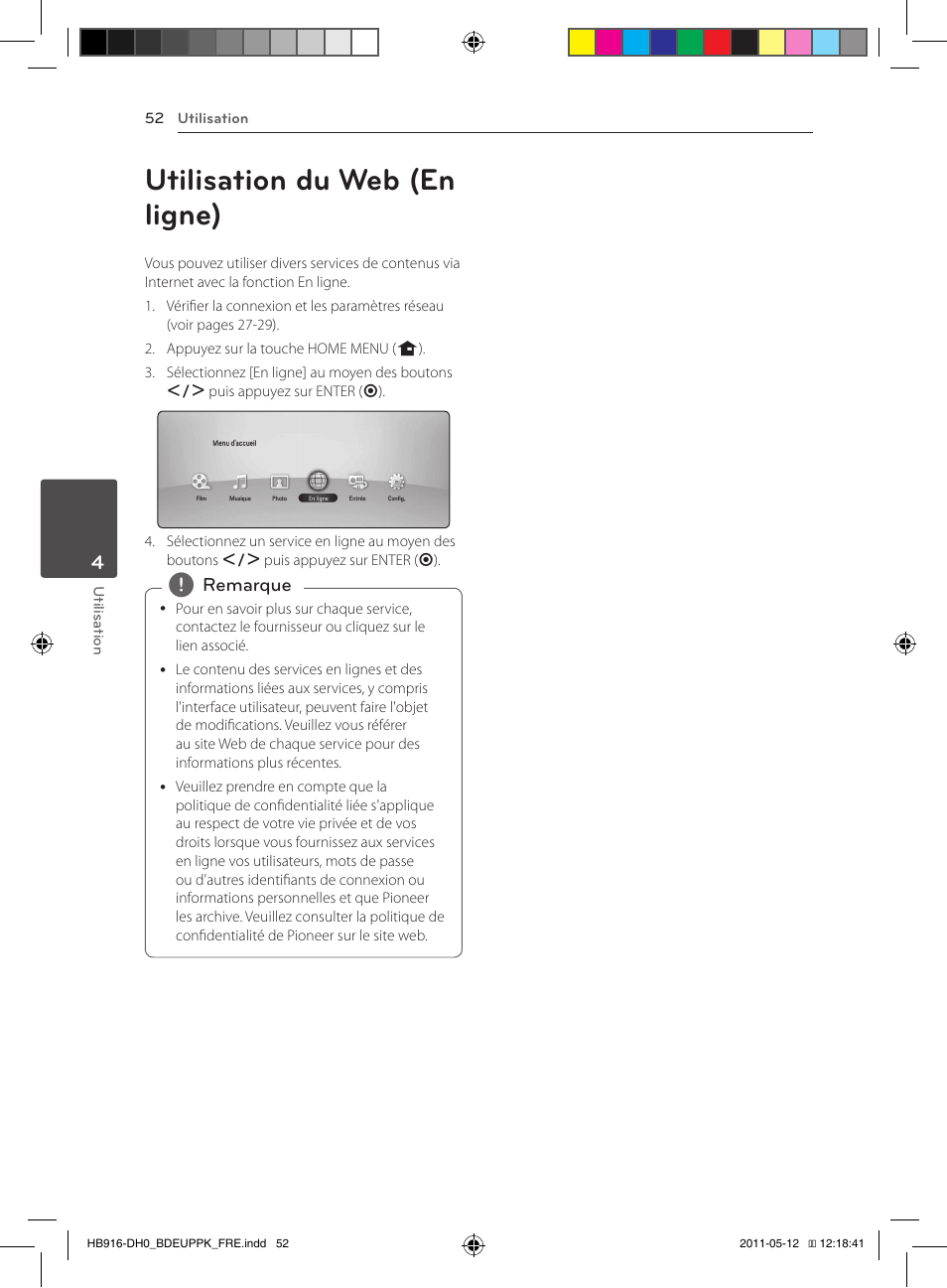 52 utilisation du web (en ligne), Utilisation du web (en ligne) | Pioneer BCS-414 User Manual | Page 116 / 400