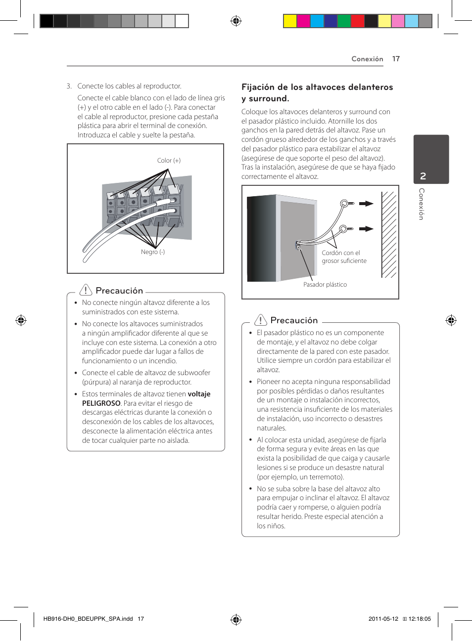 Precaución | Pioneer BCS-414 User Manual | Page 279 / 400
