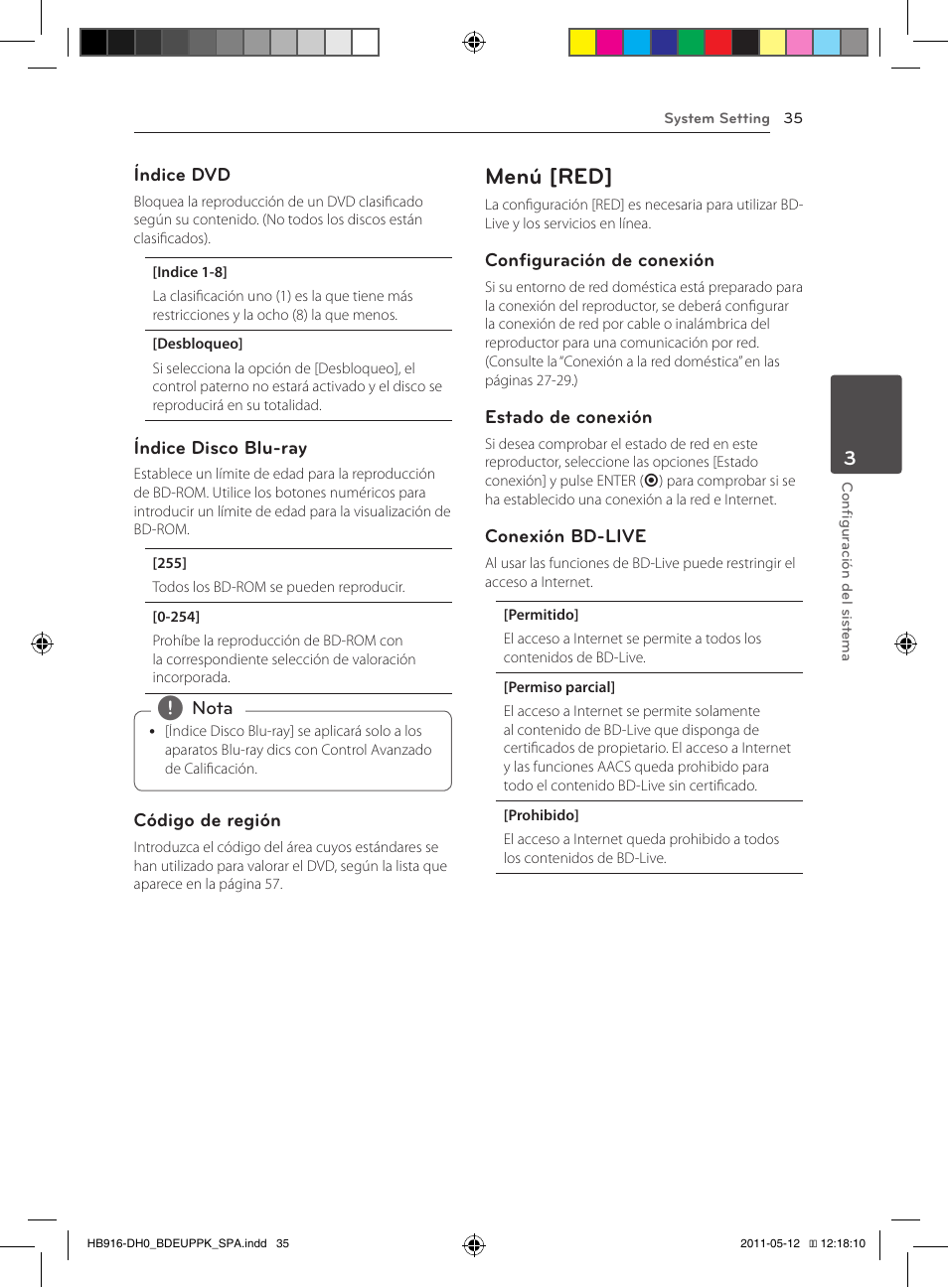 35 – menú [red, Menú [red | Pioneer BCS-414 User Manual | Page 297 / 400