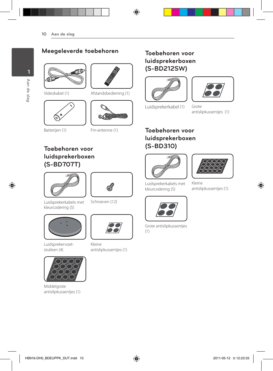 S-bd707t), 10 – toebehoren voor luidsprekerboxen, S-bd212sw) | S-bd310), Meegeleverde toebehoren, Toebehoren voor luidsprekerboxen (s-bd707t), Toebehoren voor luidsprekerboxen (s-bd212sw), Toebehoren voor luidsprekerboxen (s-bd310) | Pioneer BCS-414 User Manual | Page 336 / 400