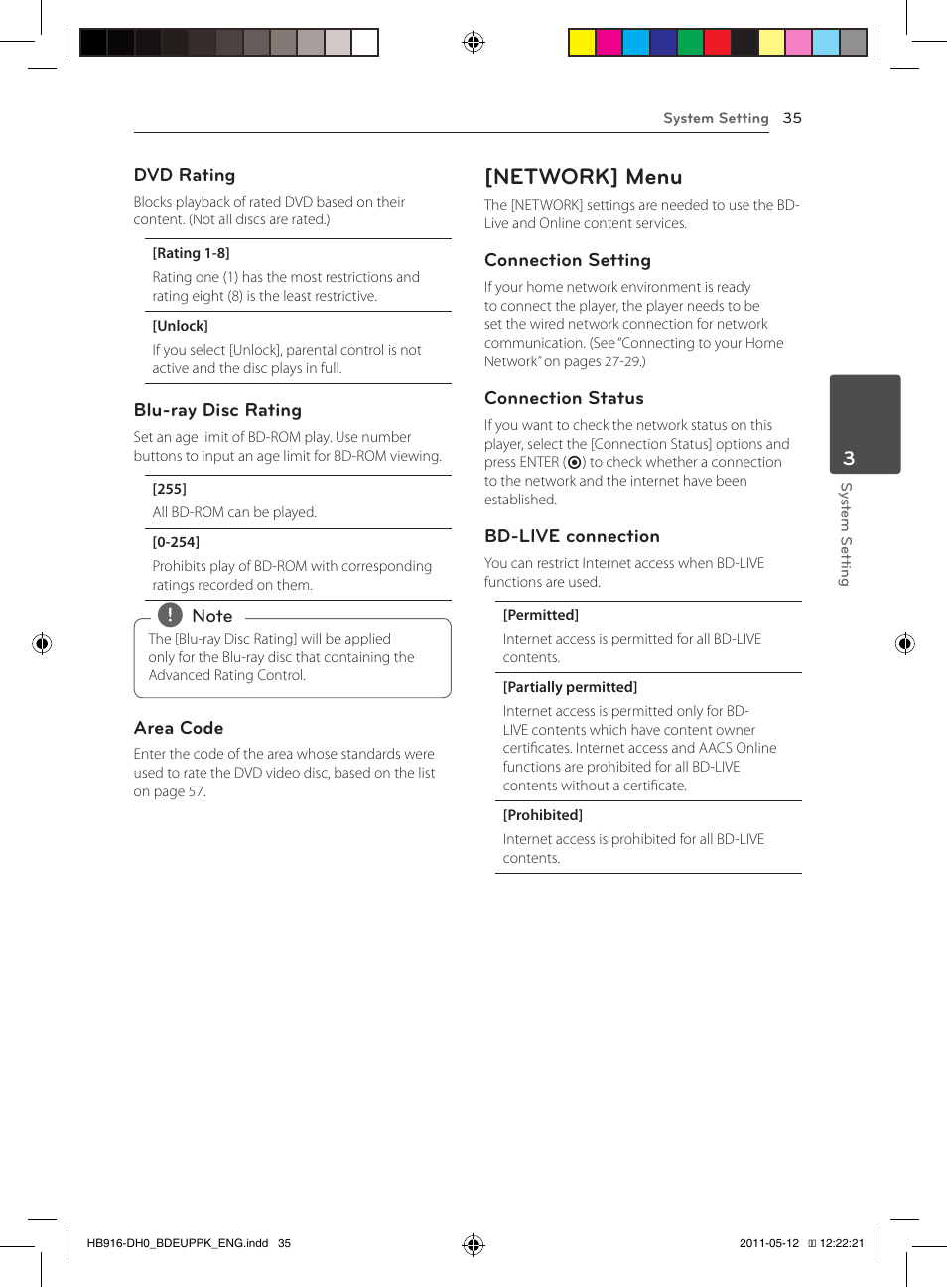 35 – [network] menu, Network] menu | Pioneer BCS-414 User Manual | Page 35 / 400