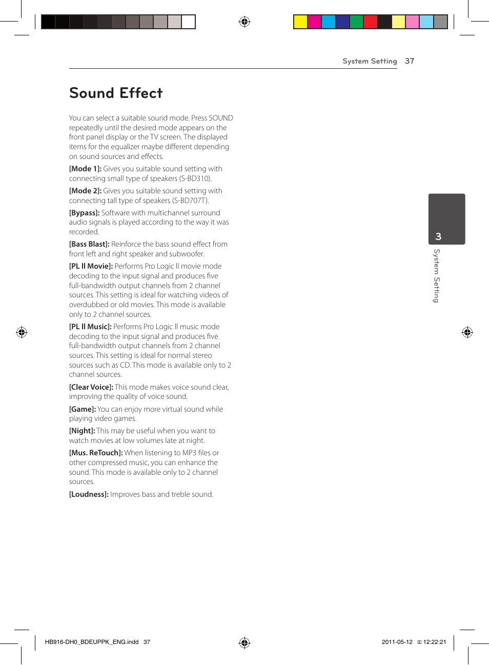 37 sound effect, Sound effect | Pioneer BCS-414 User Manual | Page 37 / 400