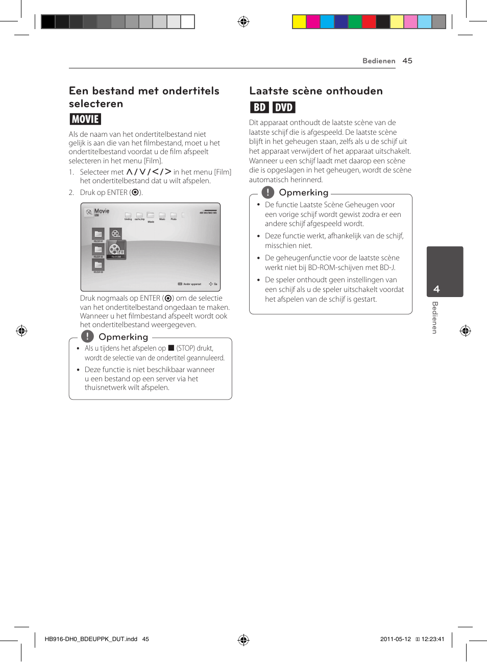 45 – een bestand met ondertitels, Selecteren, 45 – laatste scène onthouden | Een bestand met ondertitels selecteren y, Laatste scène onthouden er | Pioneer BCS-414 User Manual | Page 371 / 400
