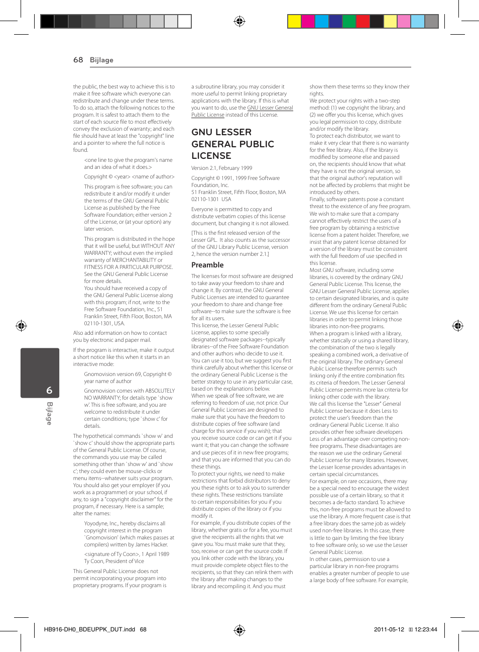 Gnu lesser general public license | Pioneer BCS-414 User Manual | Page 394 / 400
