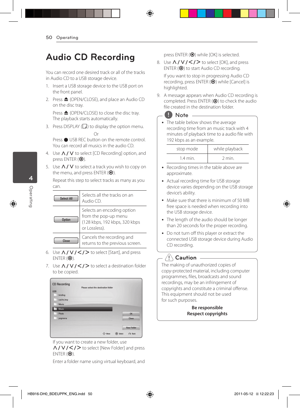 50 audio cd recording, Audio cd recording | Pioneer BCS-414 User Manual | Page 50 / 400
