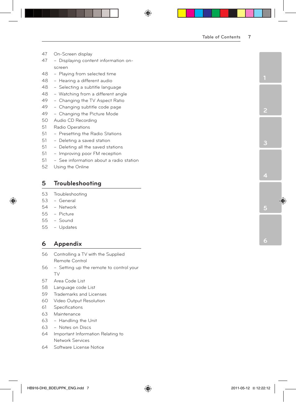 5 troubleshooting, 6 appendix | Pioneer BCS-414 User Manual | Page 7 / 400