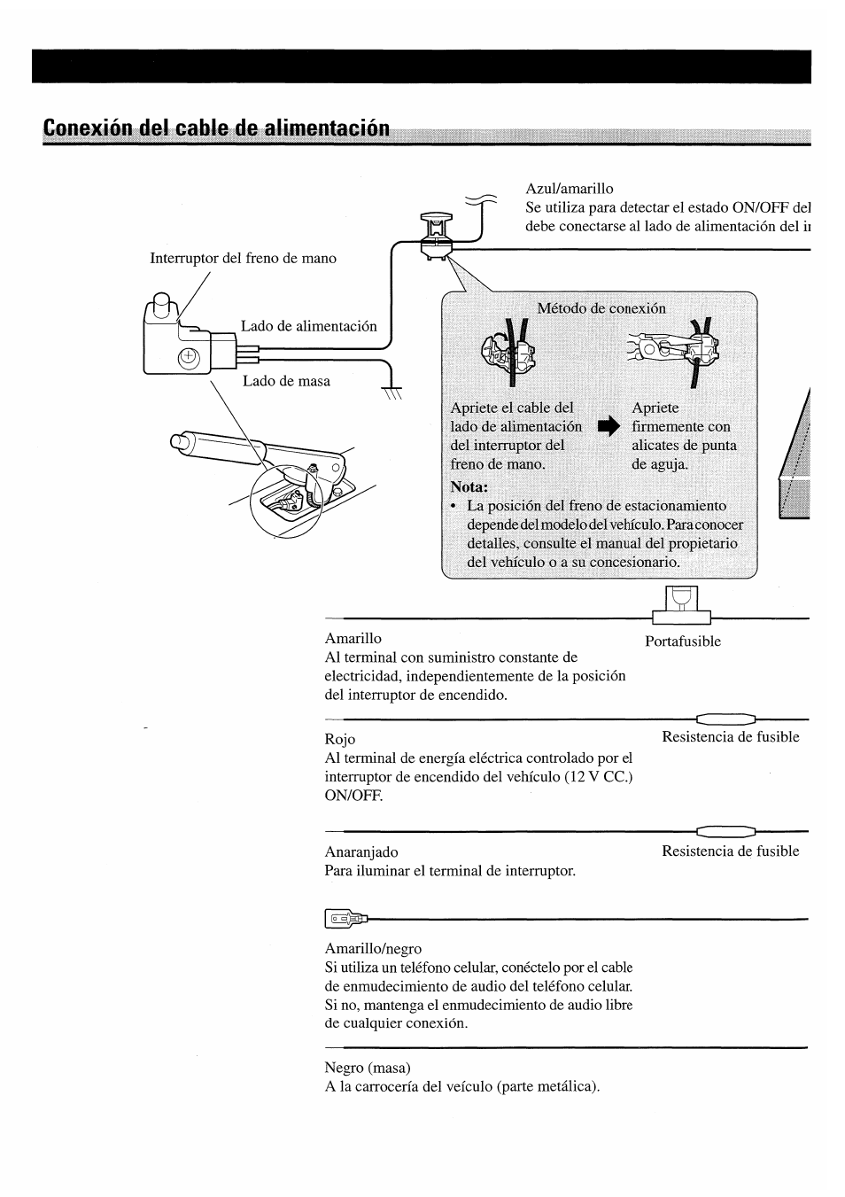 Conexión del cable de alimentación | Pioneer AVM-P7000R User Manual | Page 16 / 25