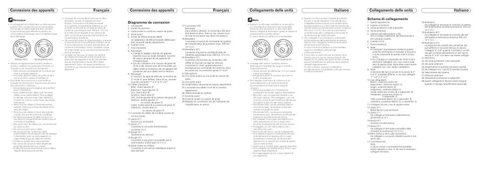 Diagramme de connexion, Schema di collegamento | Pioneer DEH-6200BT User Manual | Page 6 / 8