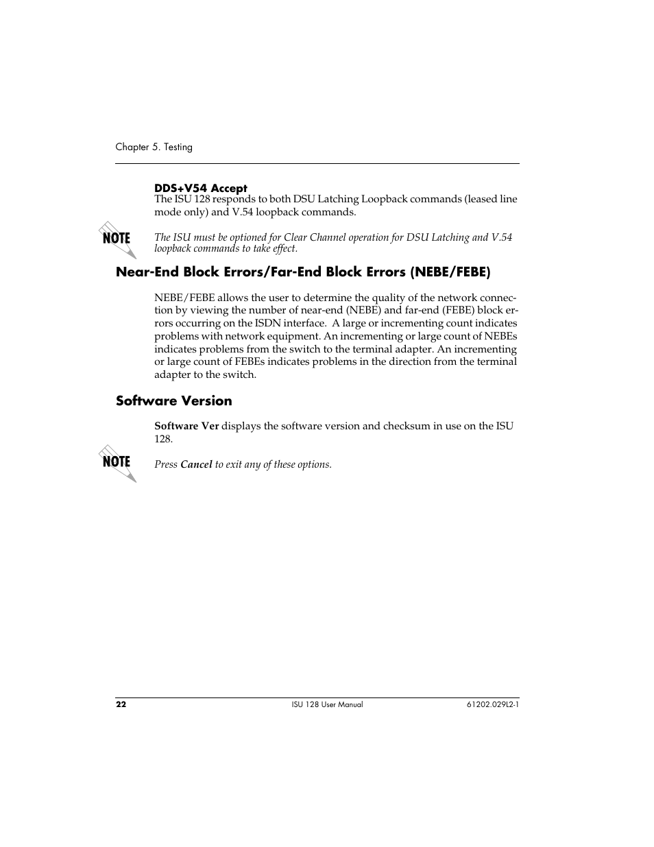 Software version | ADTRAN ISU 128 User Manual | Page 37 / 152